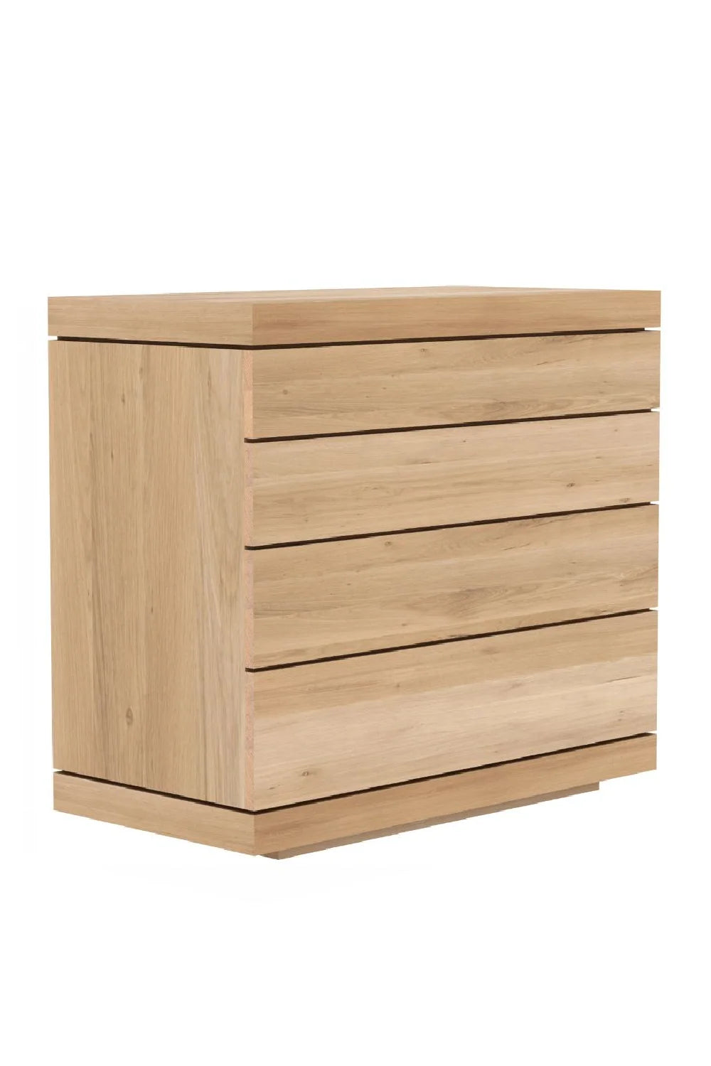 Luxury Modern 4-Drawer Oiled Oak Dresser European Style for Villa