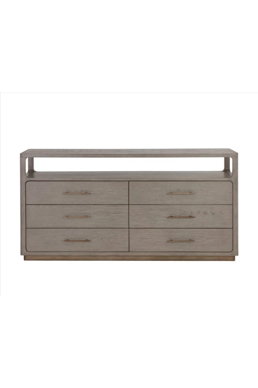 Luxury Modern 6-Drawer Oak Veneer Dresser European Style for Villa