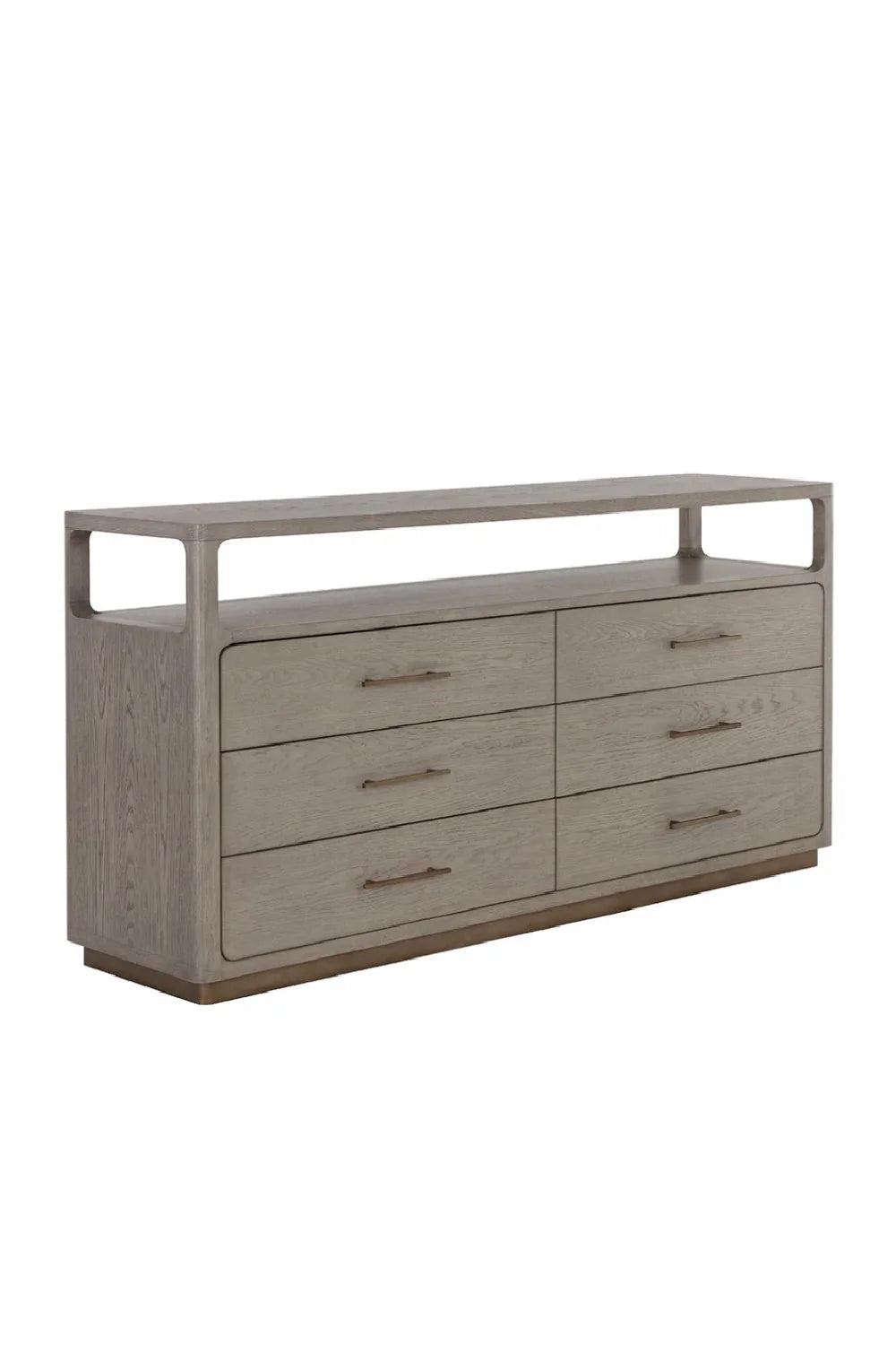 Luxury Modern 6-Drawer Oak Veneer Dresser European Style for Villa