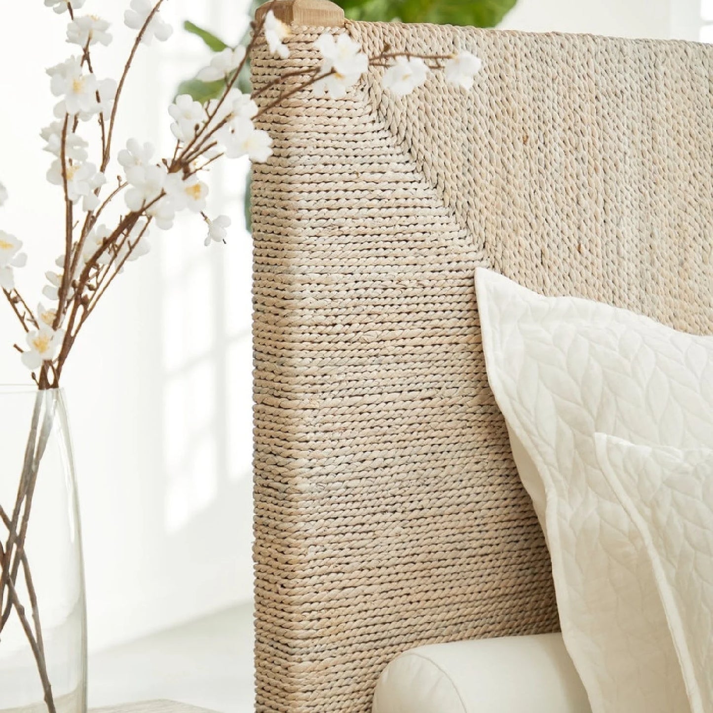 Luxury Modern Abaca Rope Bed European Style for Villa