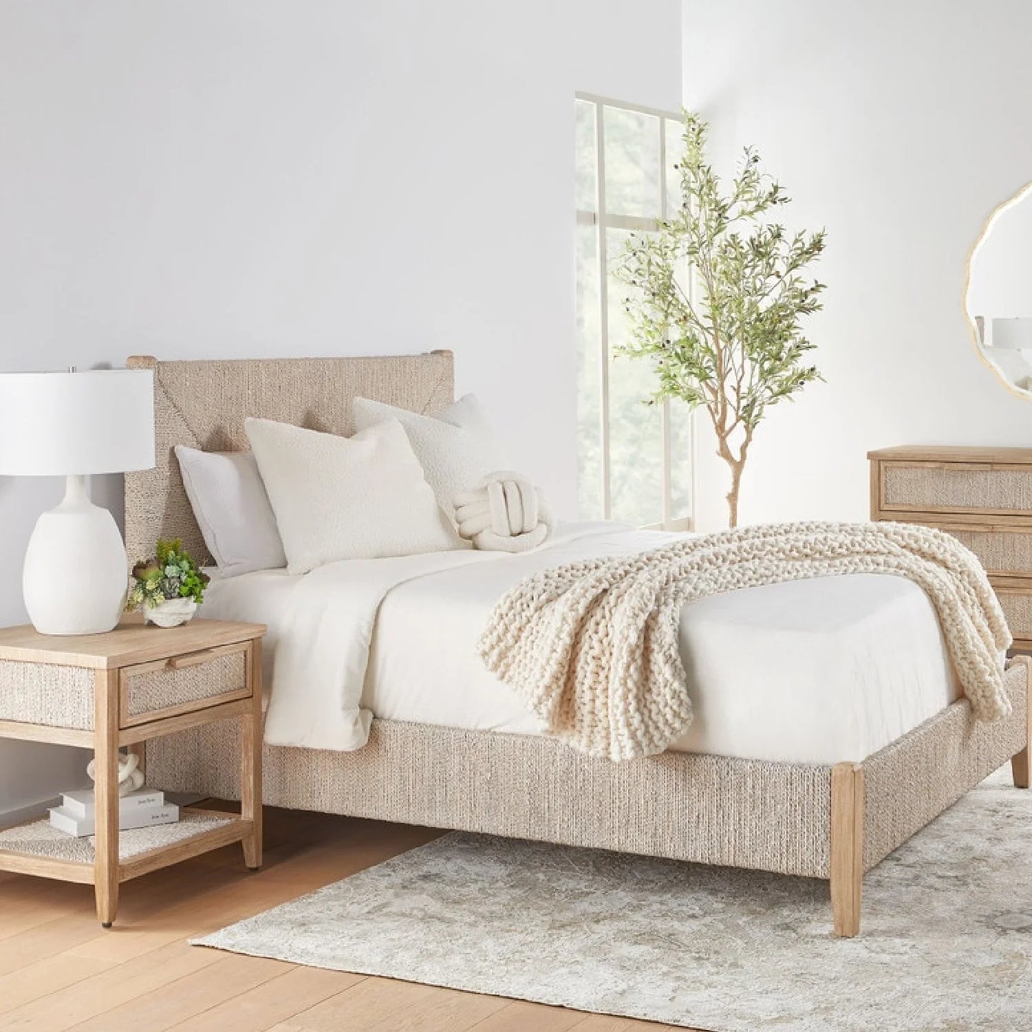 Luxury Modern Abaca Rope Bed European Style for Villa