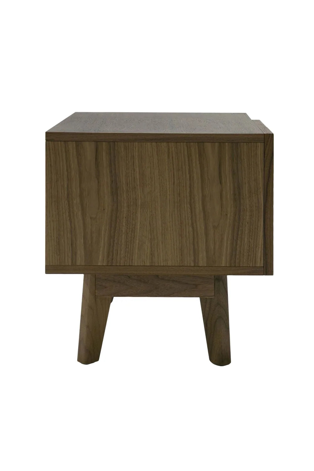 Luxury Modern Abelard 1-Drawer Walnut Nightstand European Style for Villa