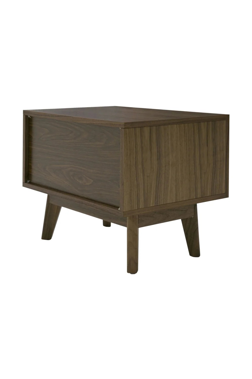 Luxury Modern Abelard 1-Drawer Walnut Nightstand European Style for Villa