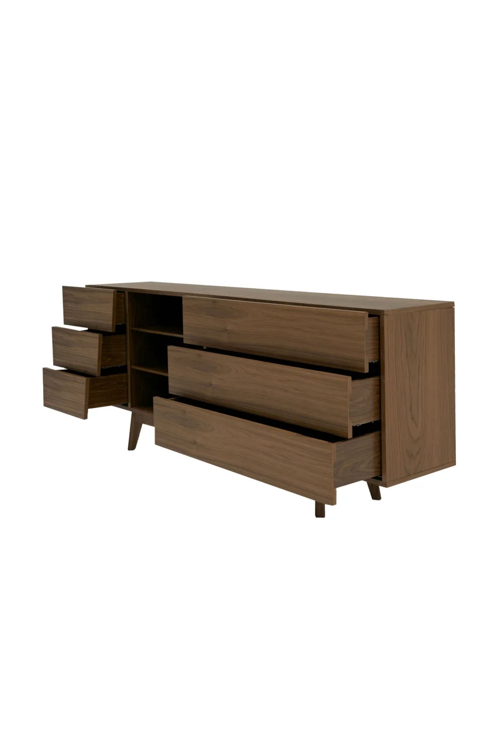 Luxury Modern Abelard Walnut 6-Drawer Dresser European Style for Villa