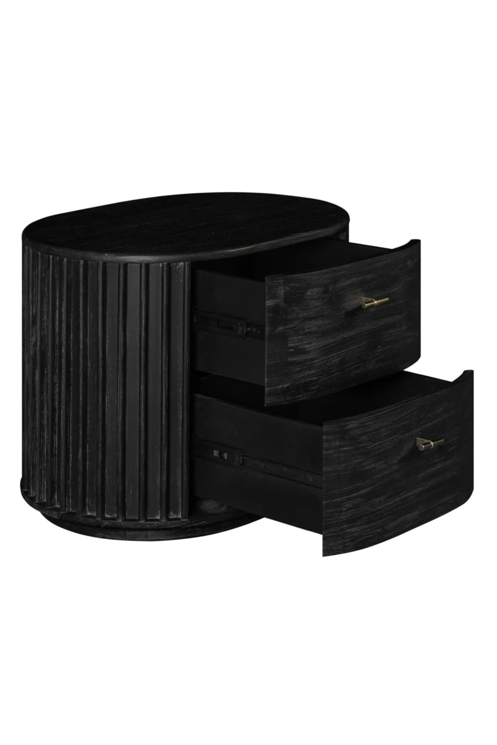 Luxury Modern Acacia 2-Drawer Nightstand European Style for Villa