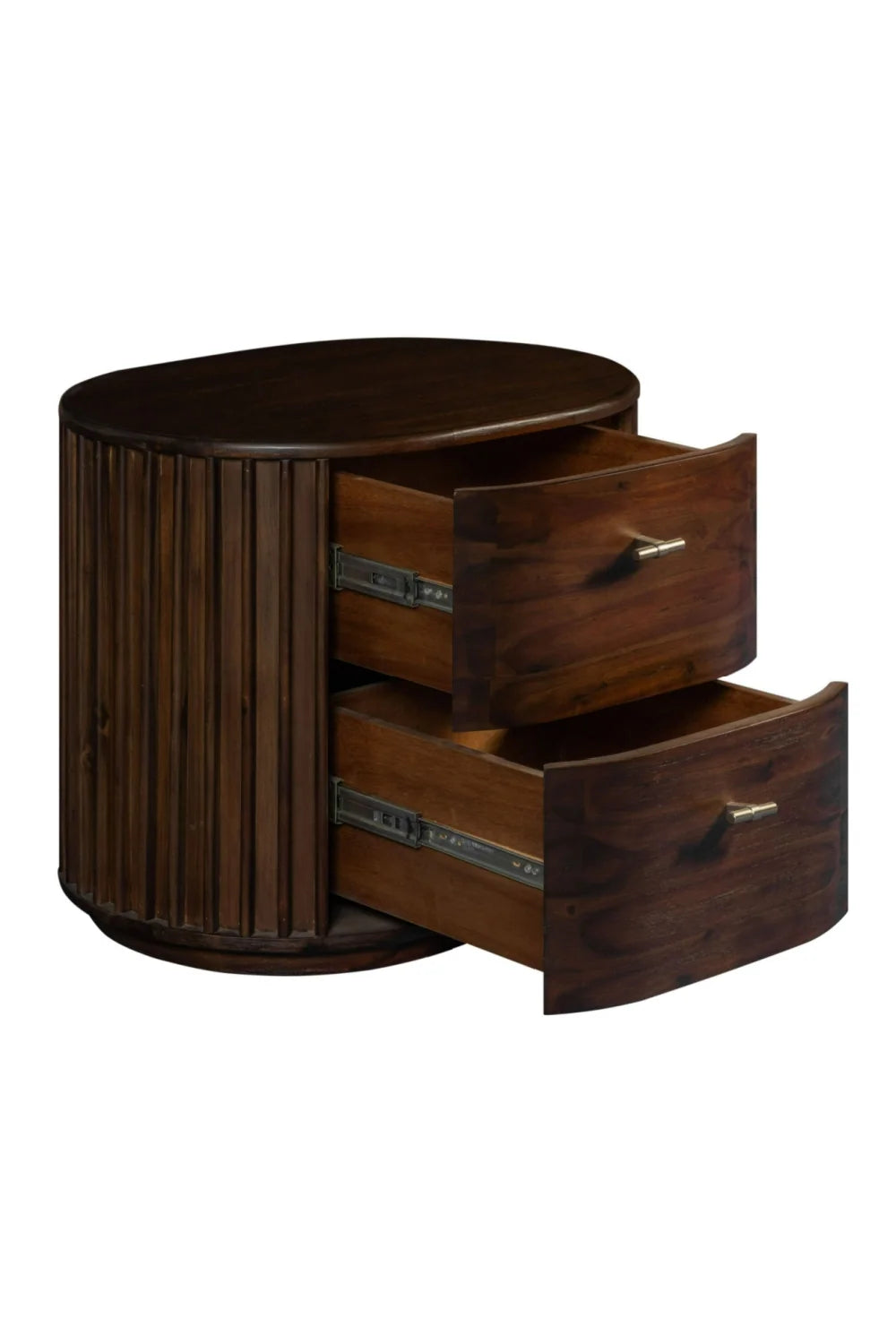 Luxury Modern Acacia 2-Drawer Nightstand European Style for Villa
