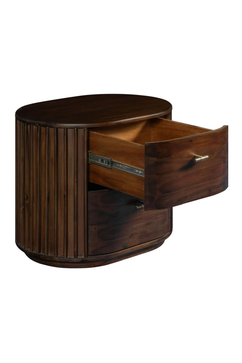 Luxury Modern Acacia 2-Drawer Nightstand European Style for Villa