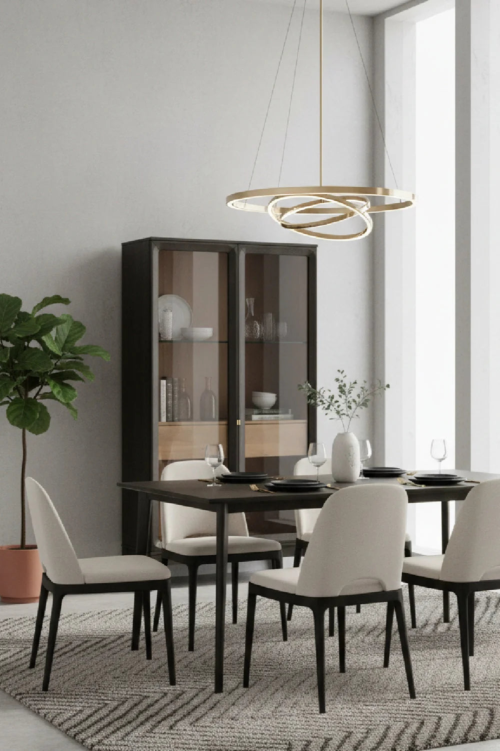 Luxury Modern Acacia Wood 2-Door Cabinet European Style for Villa