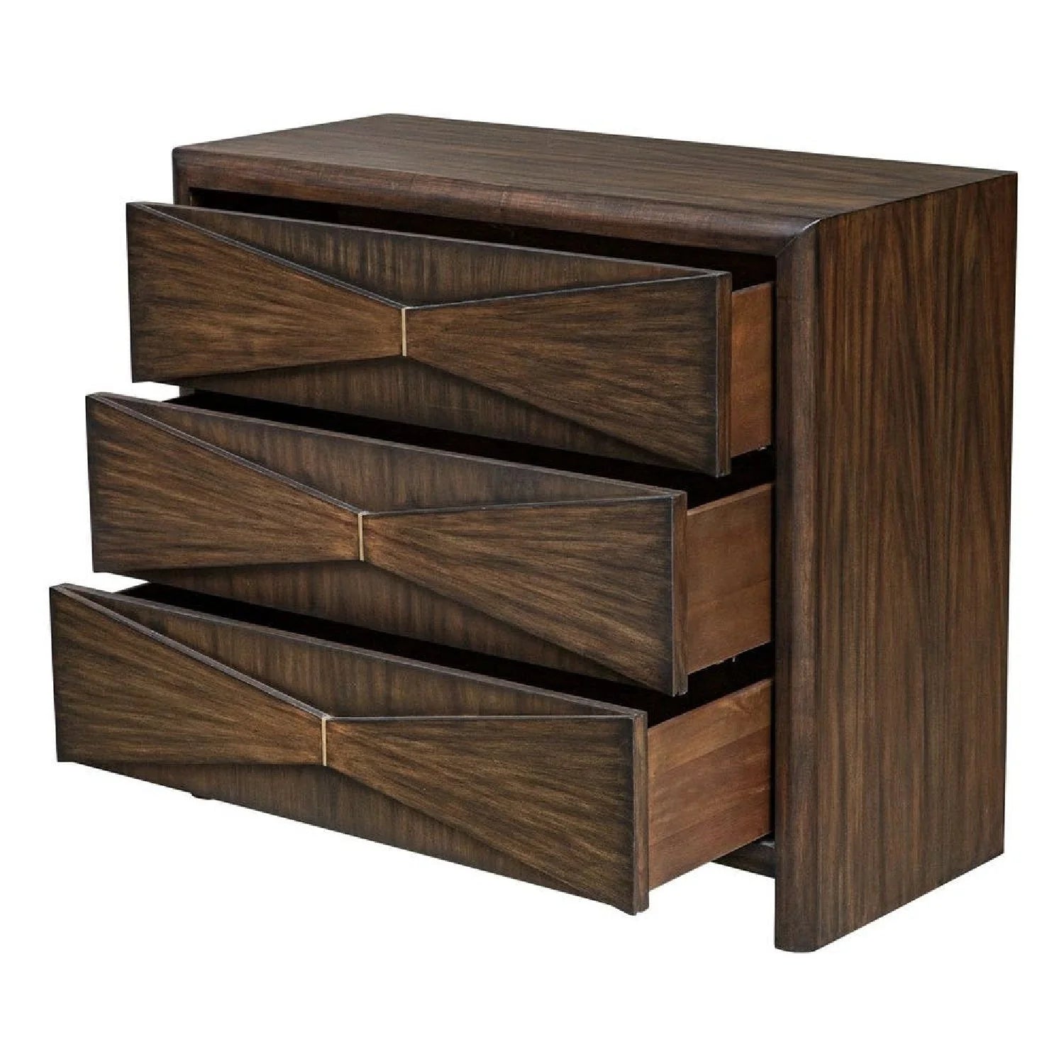 Luxury Modern Acacia Wood 3-Drawer Chest European Style for Villa