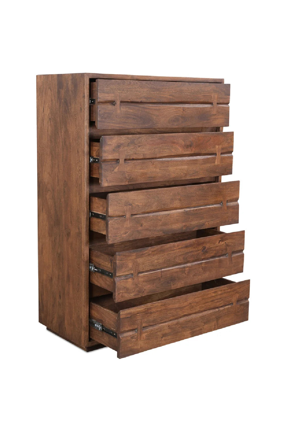 Luxury Modern Acacia Wood 5-Drawer Chest European Style for Villa