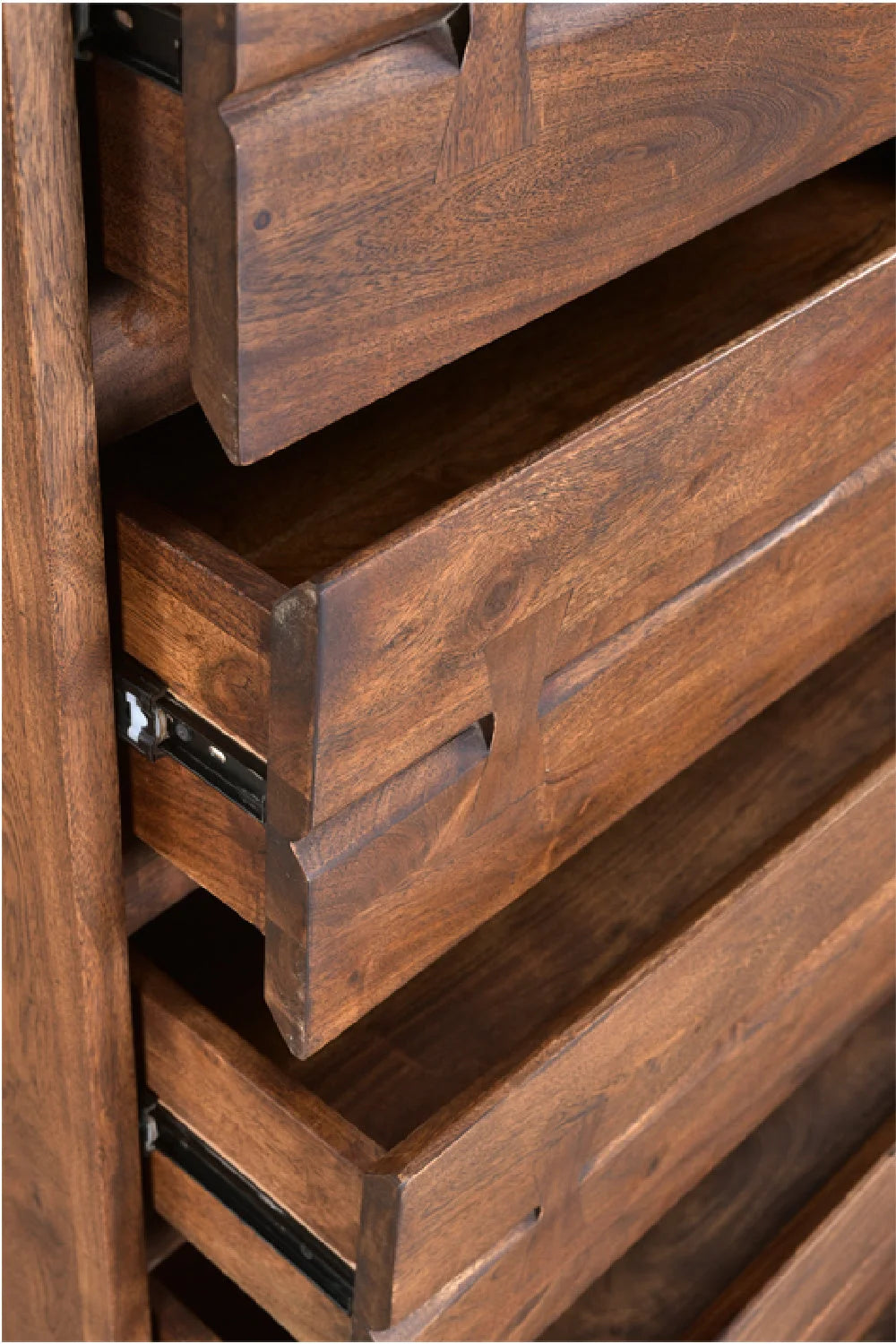 Luxury Modern Acacia Wood 5-Drawer Chest European Style for Villa