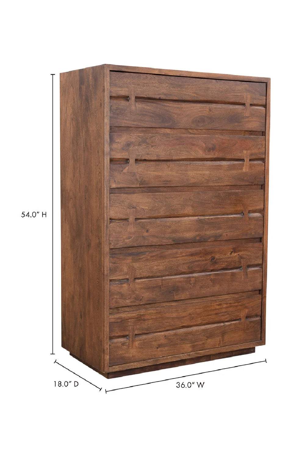 Luxury Modern Acacia Wood 5-Drawer Chest European Style for Villa