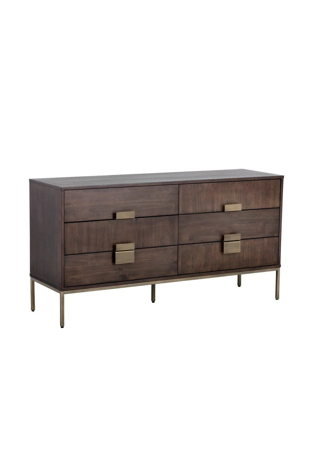 Luxury Modern Acacia Wood 6-Drawer Dresser European Style for Villa
