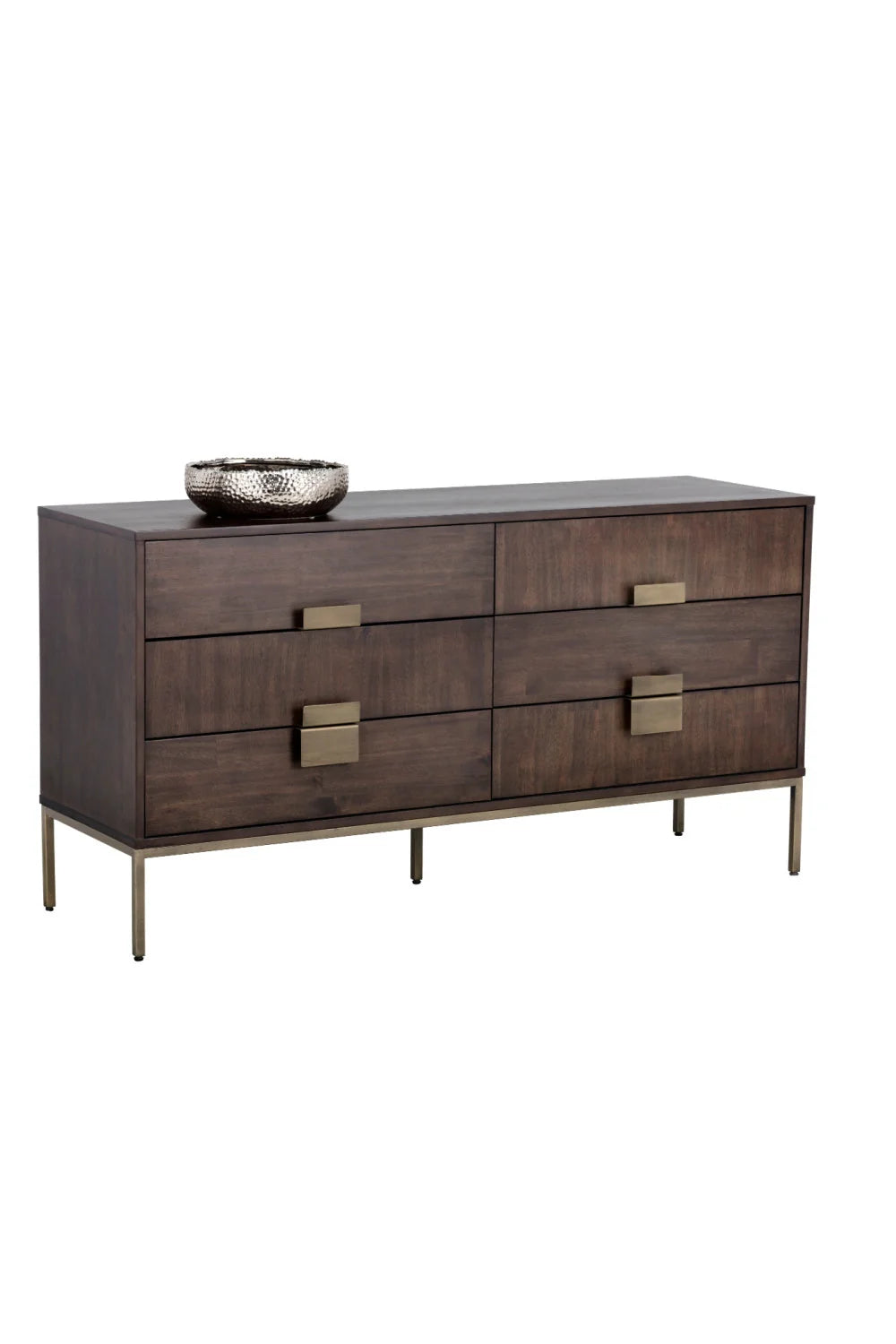 Luxury Modern Acacia Wood 6-Drawer Dresser European Style for Villa