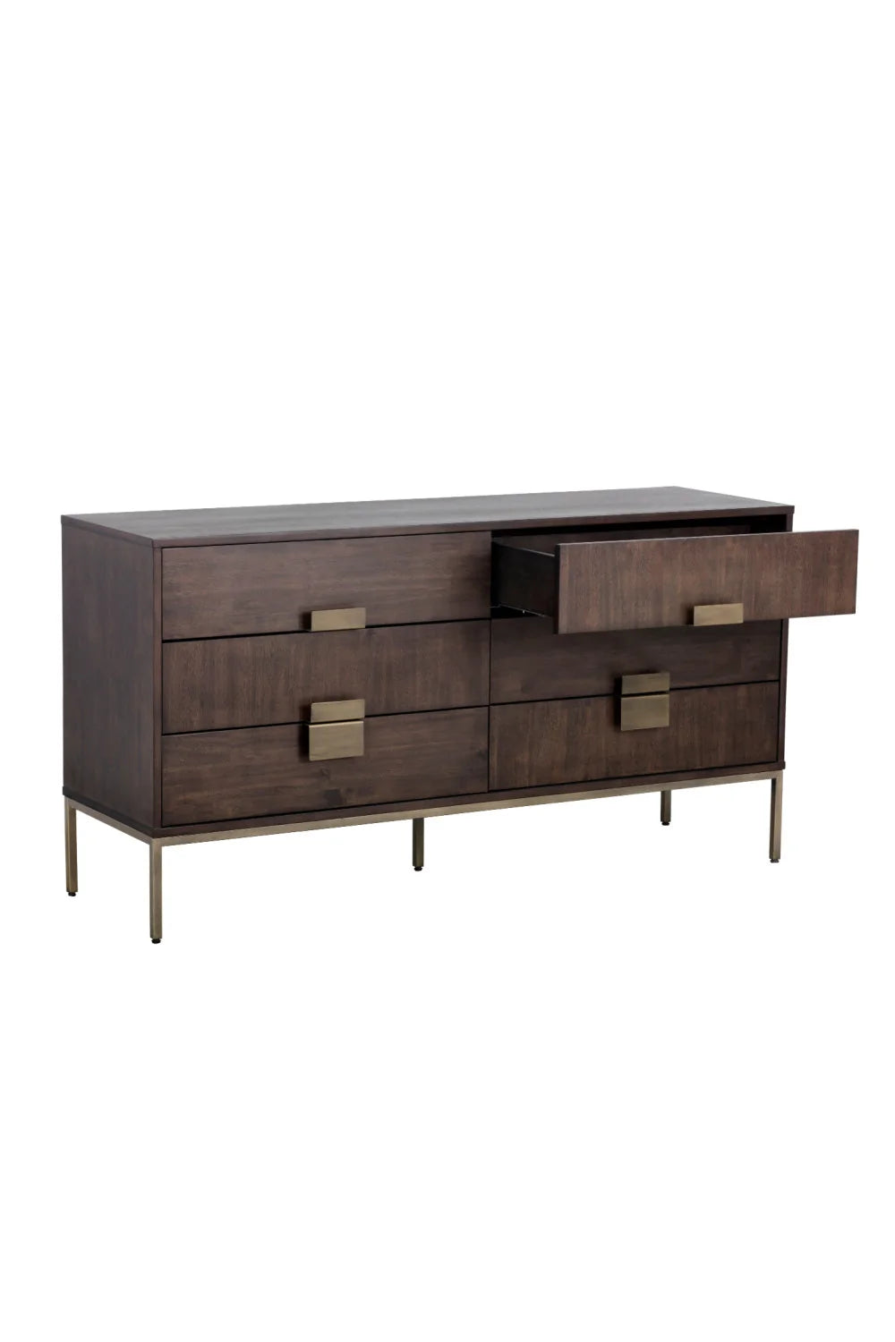 Luxury Modern Acacia Wood 6-Drawer Dresser European Style for Villa