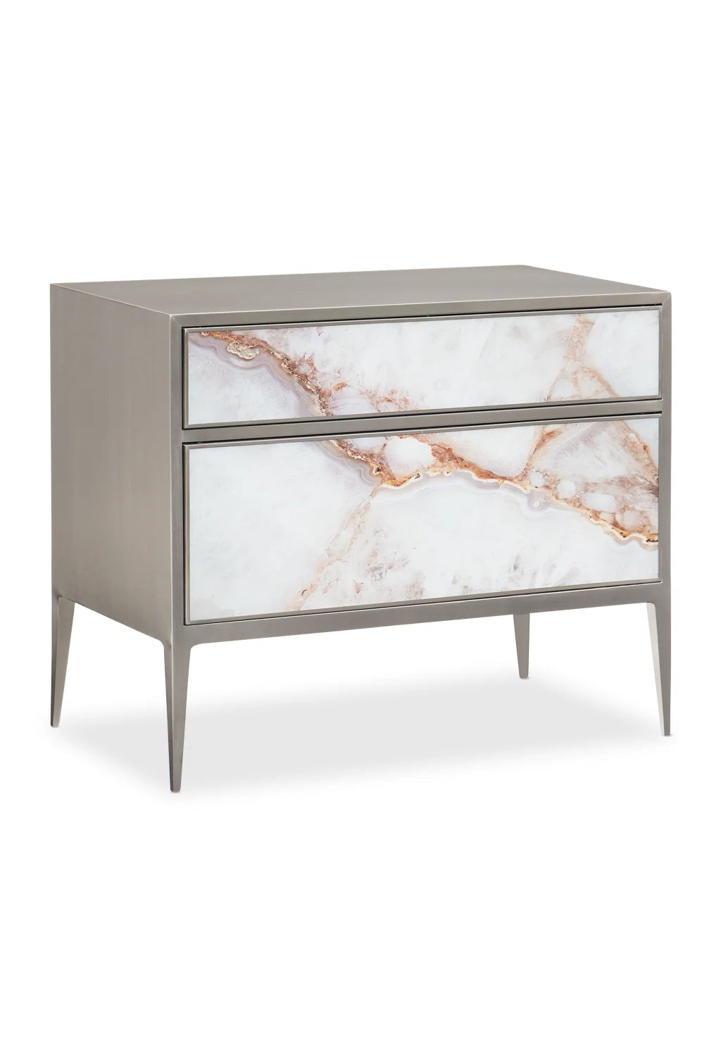 Luxury Modern Agate Patterned 2-Drawer Chest European Style for Villa