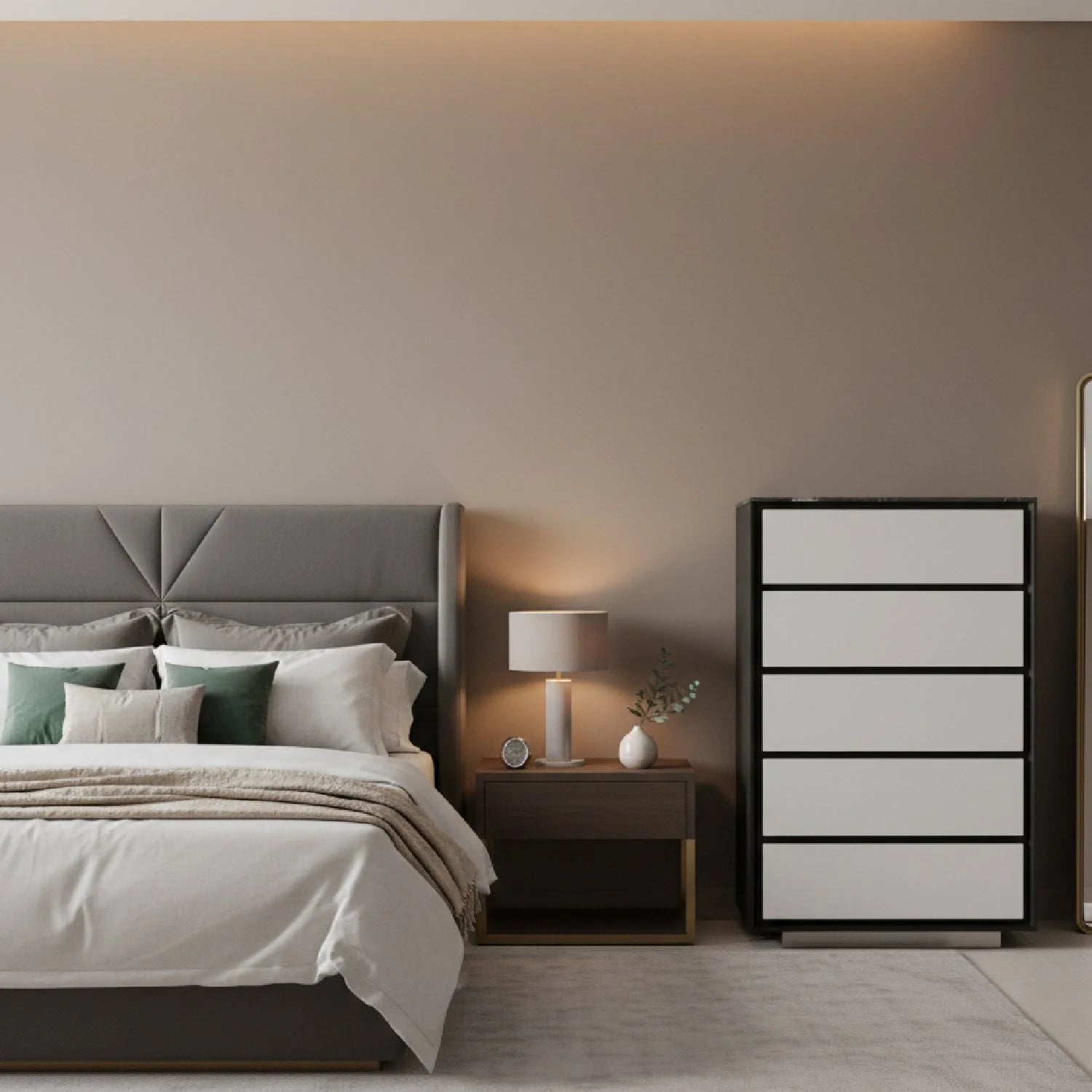 Luxury Modern Aluminum 5-Drawer Chest European Style for Villa