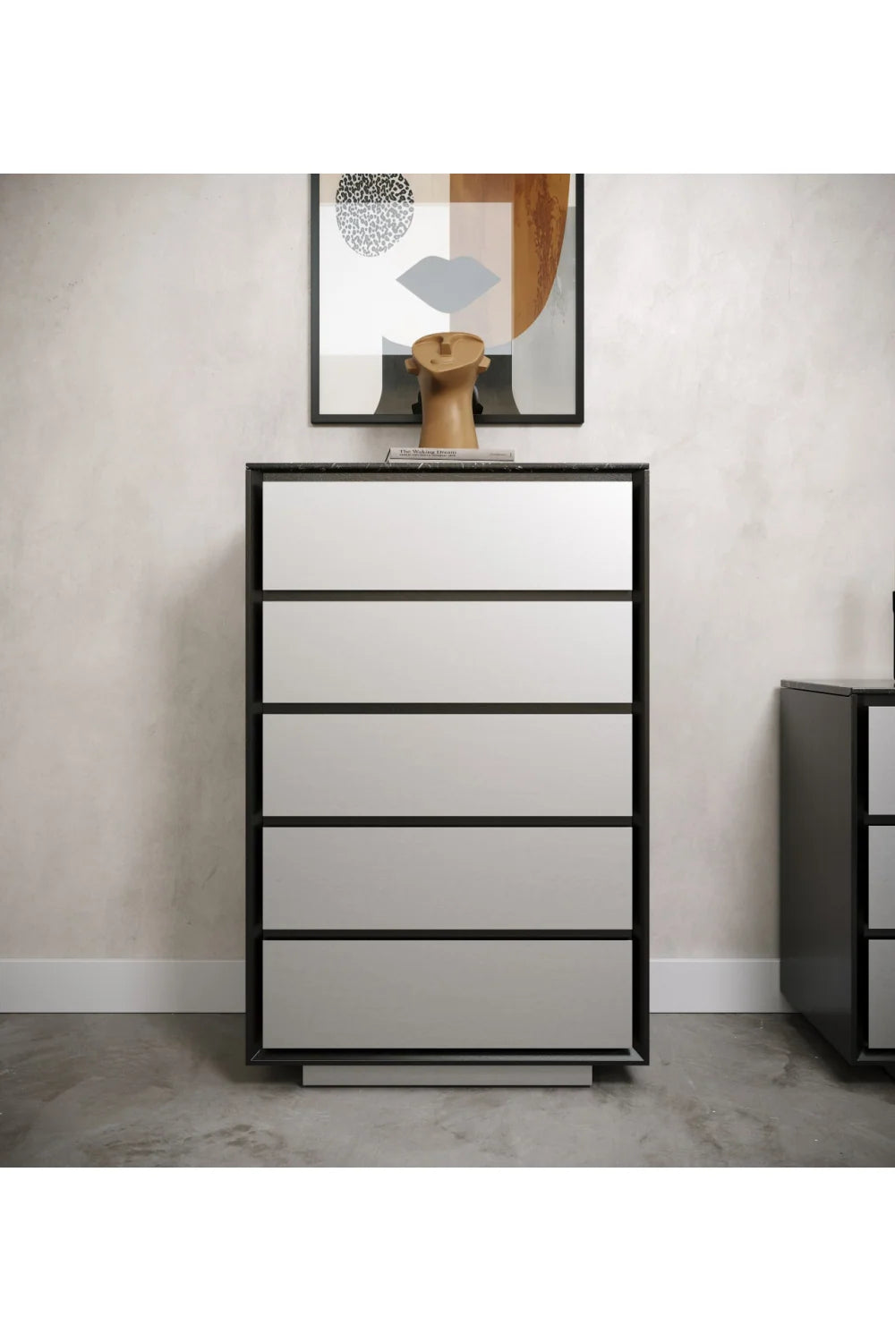 Luxury Modern Aluminum 5-Drawer Chest European Style for Villa