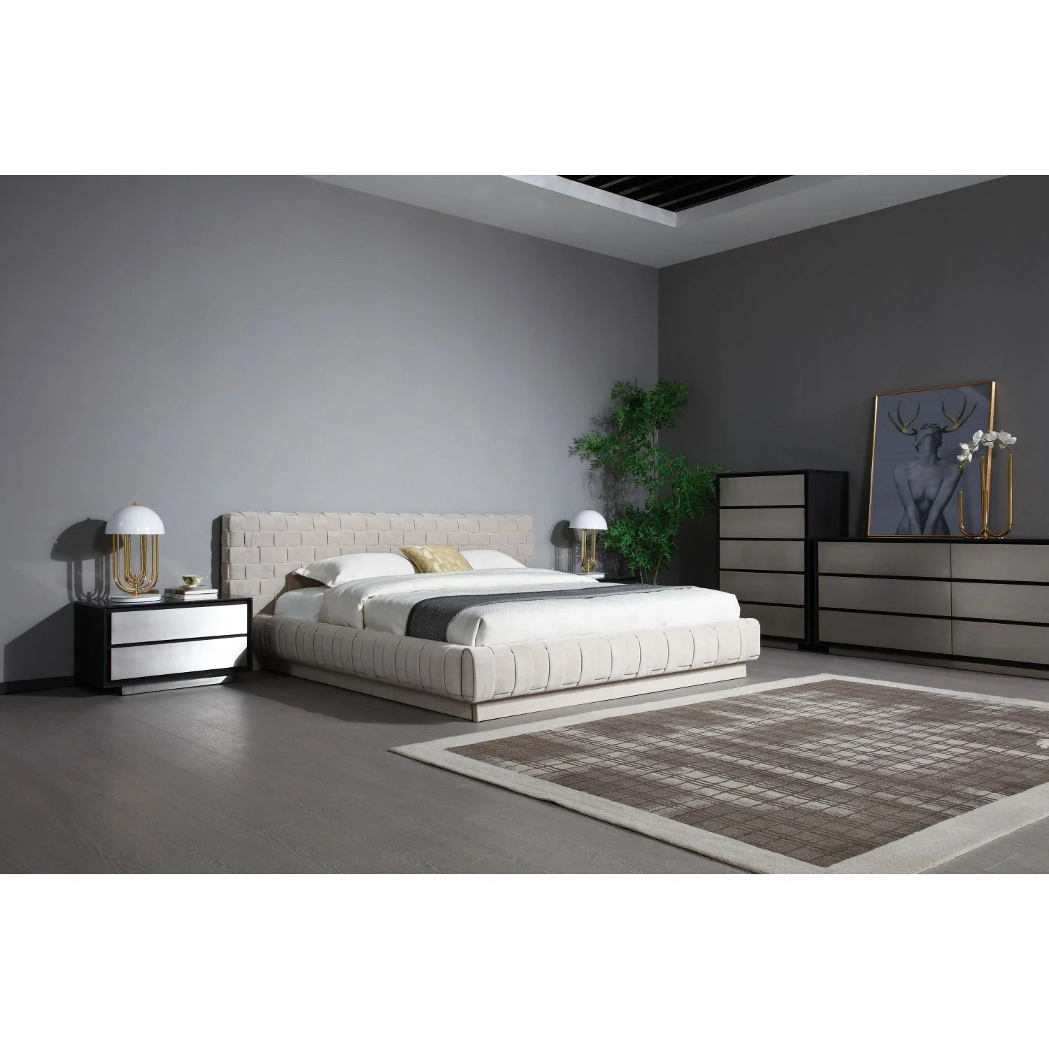 Luxury Modern Aluminum 6-Drawer Dresser European Style for Villa