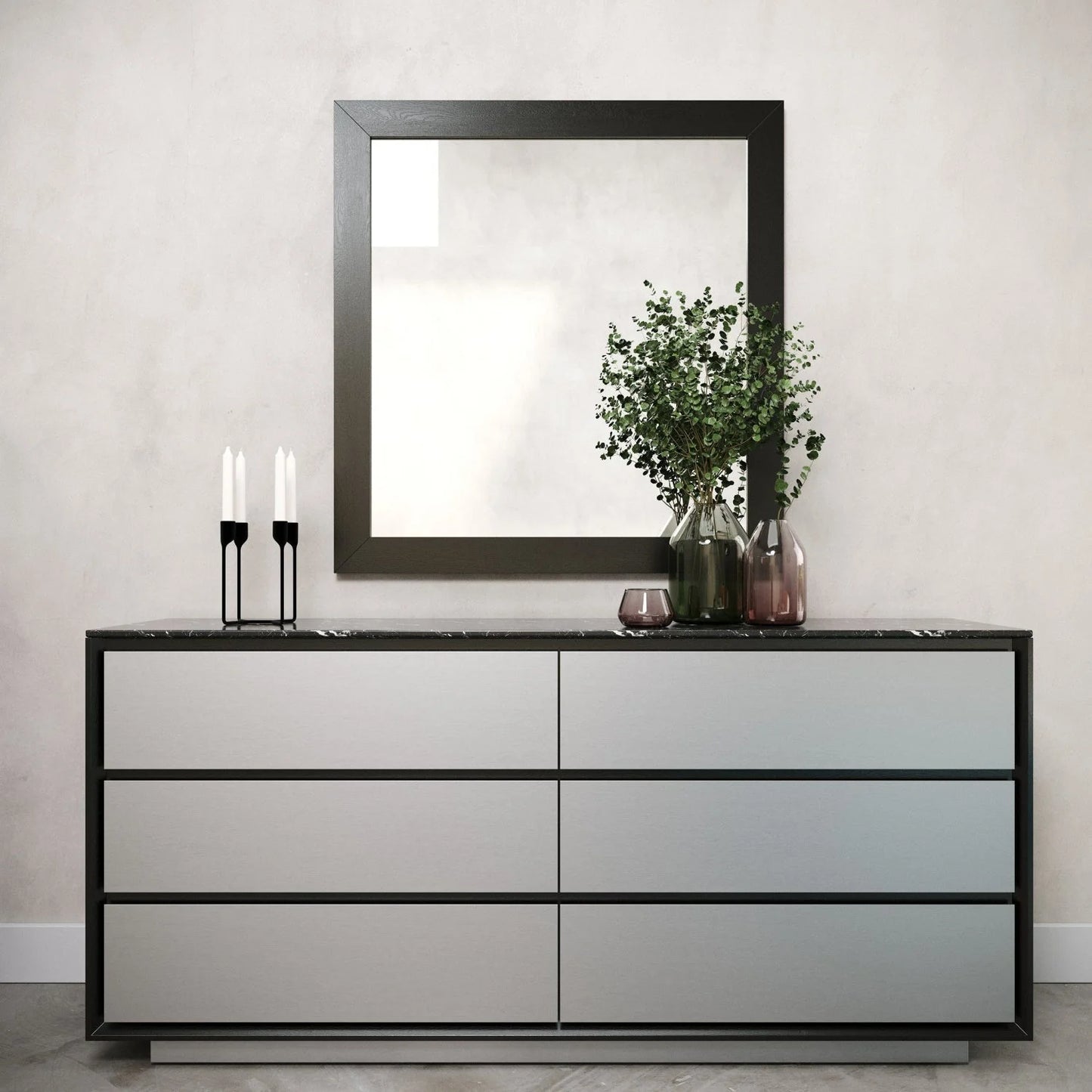 Luxury Modern Aluminum 6-Drawer Dresser European Style for Villa