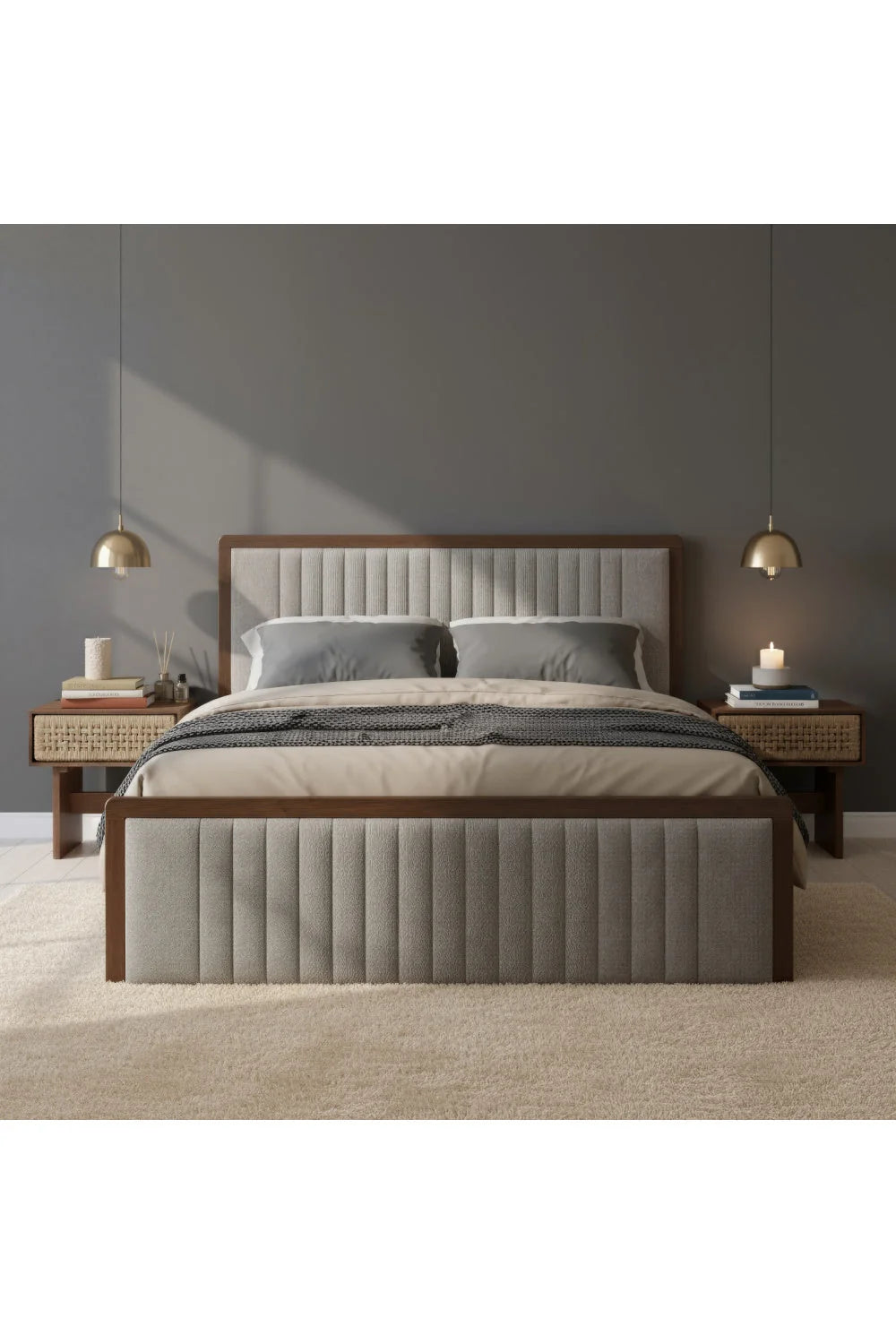 Luxury Modern Amaria 1-Drawer Nightstand European Style for Villa