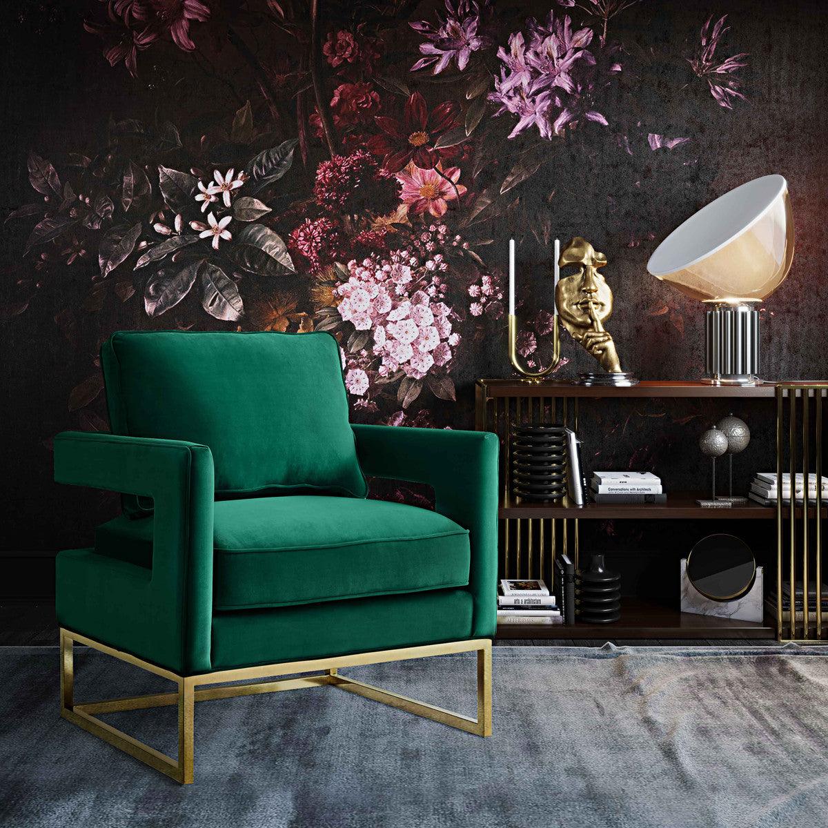 Luxury Modern Annabelle Velvet Accent Chair European Style for Villa