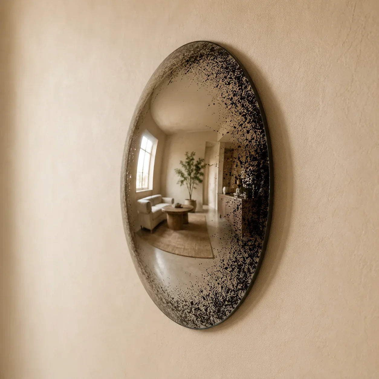 Luxury Modern Antiqued Mercury Halo Glow Mirror European Style for Villa