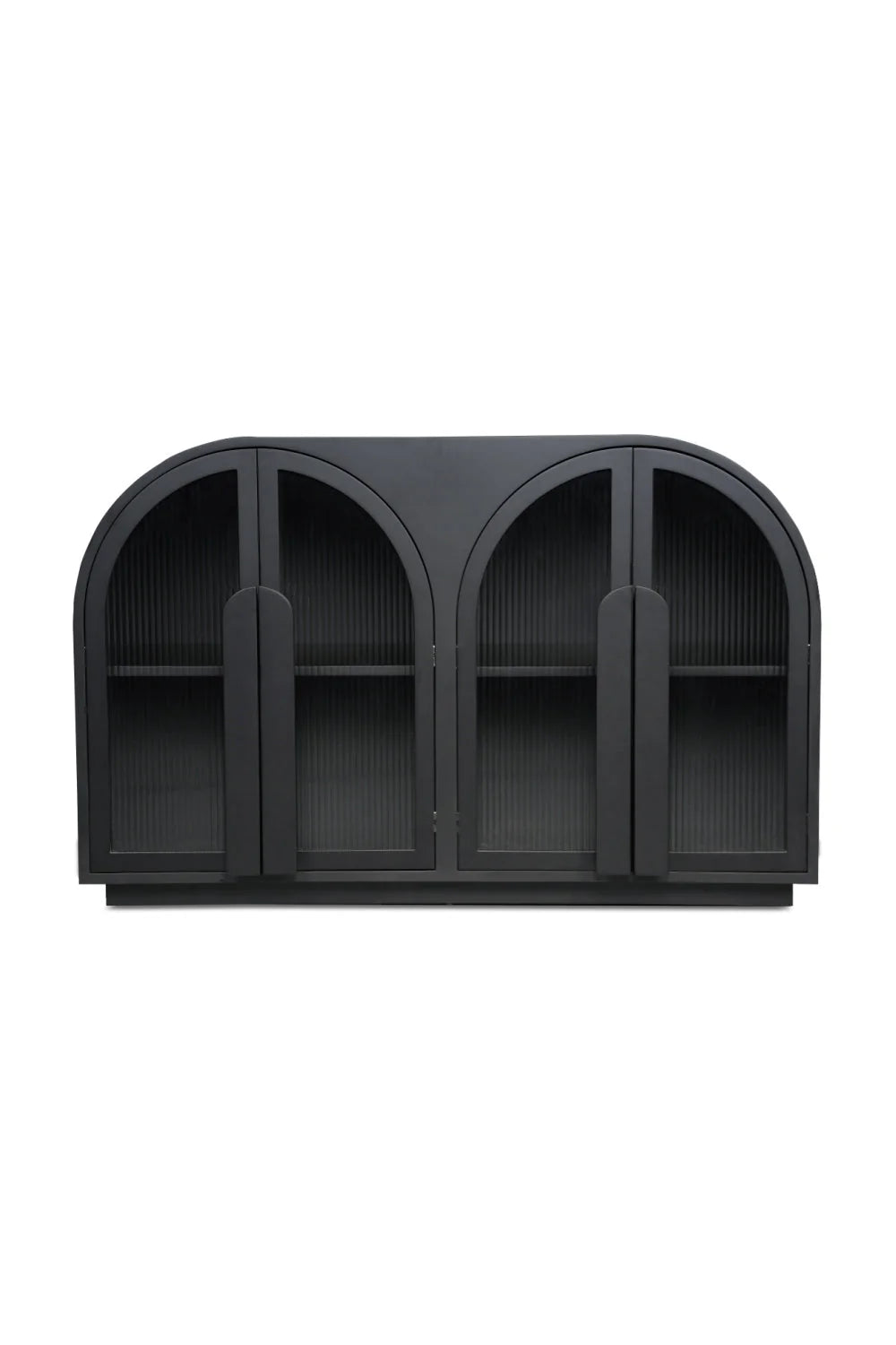 Luxury Modern Arched Reeded Glass Cabinet European Style for Villa