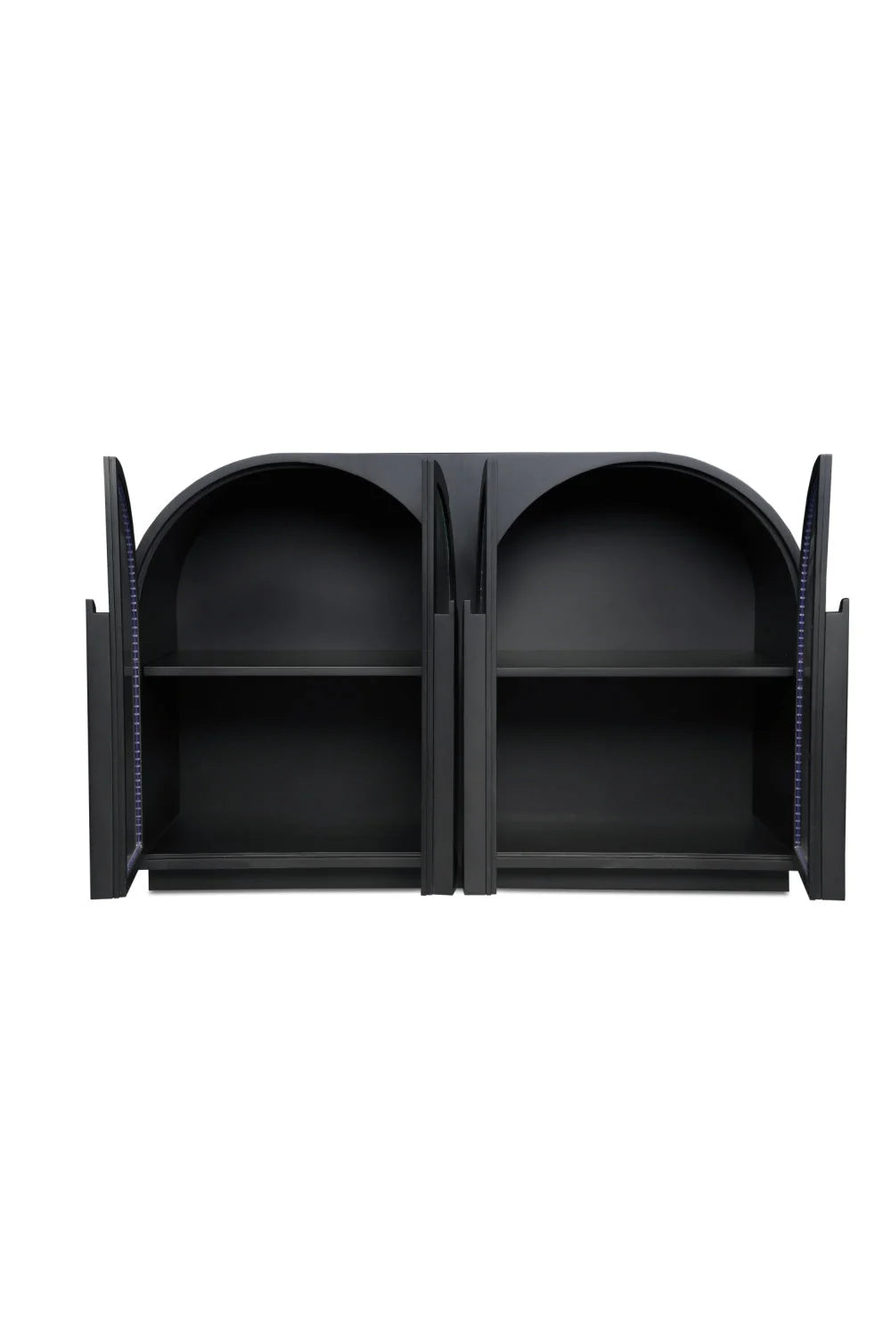 Luxury Modern Arched Reeded Glass Cabinet European Style for Villa