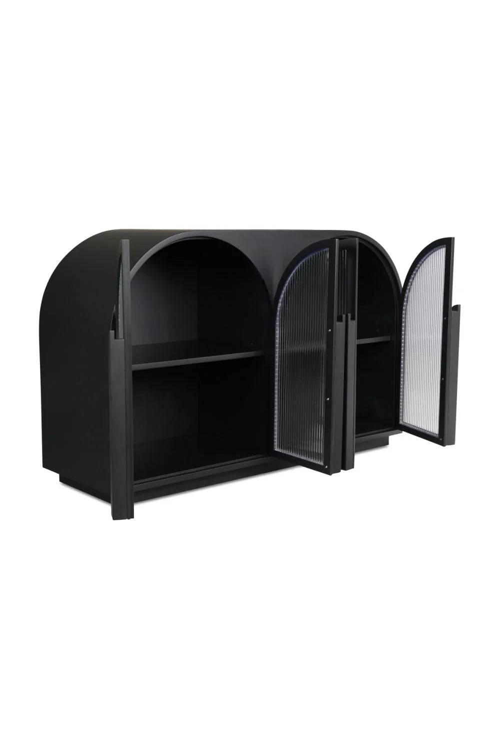 Luxury Modern Arched Reeded Glass Cabinet European Style for Villa