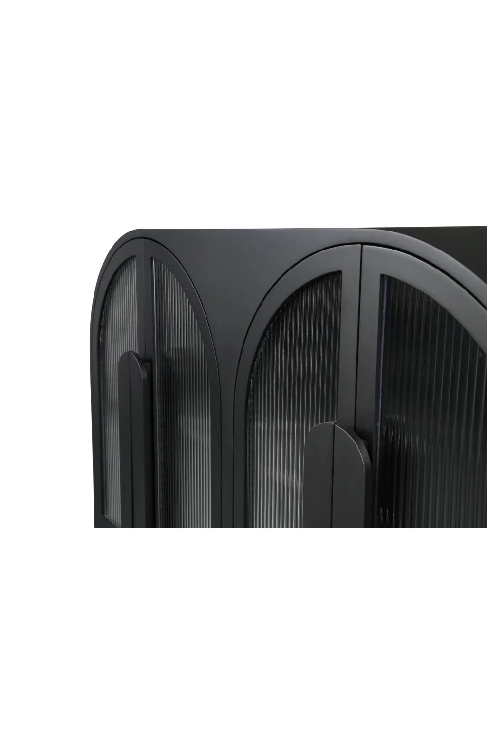 Luxury Modern Arched Reeded Glass Cabinet European Style for Villa