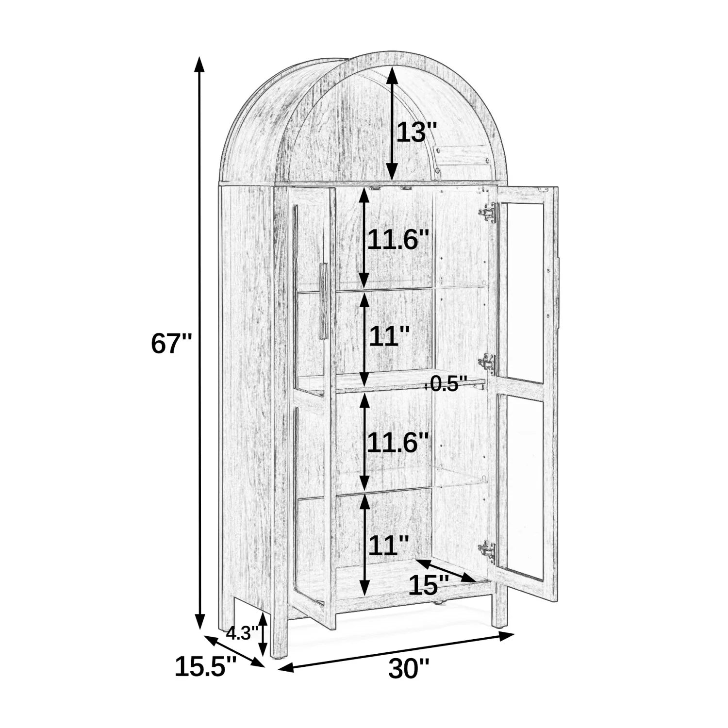 Luxury Modern Arched Storage Cabinet European Style for Villa