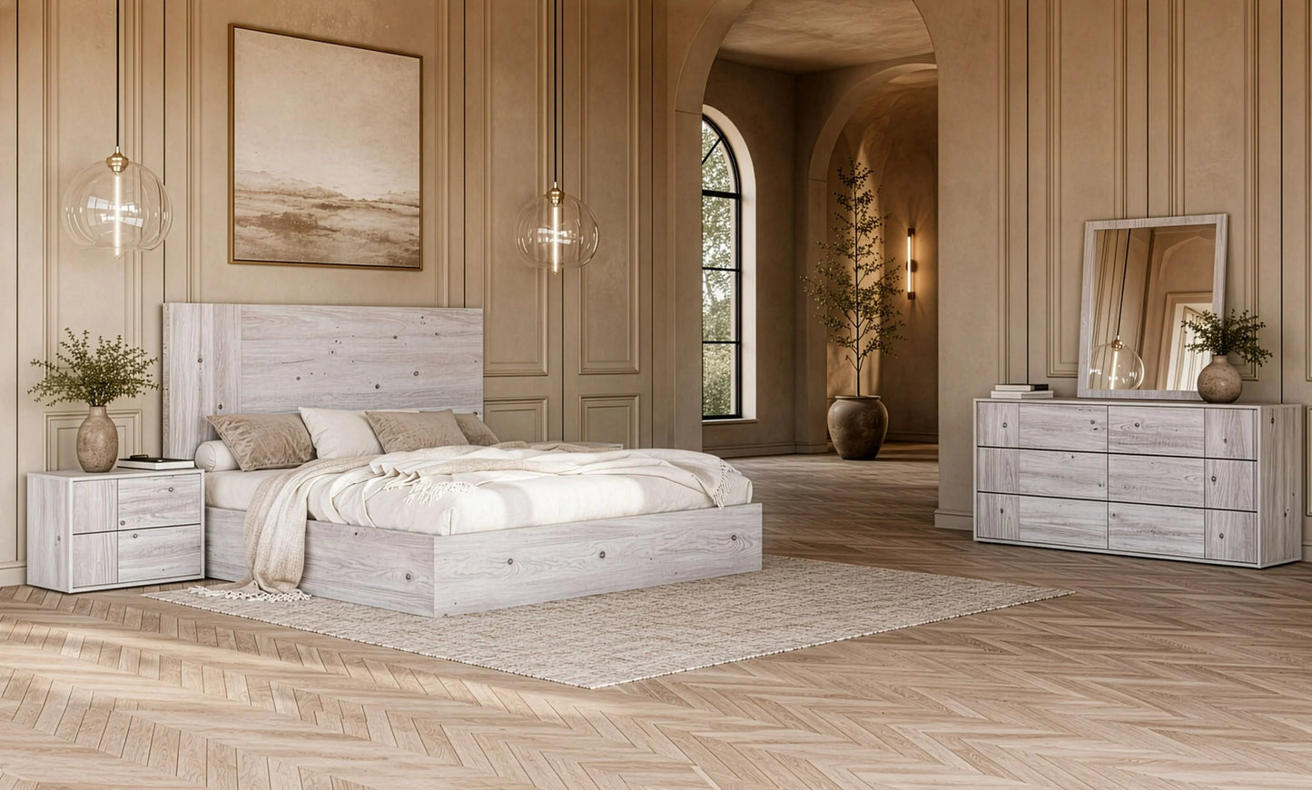 Luxury Modern Arus Bedroom Set European Style for Villa