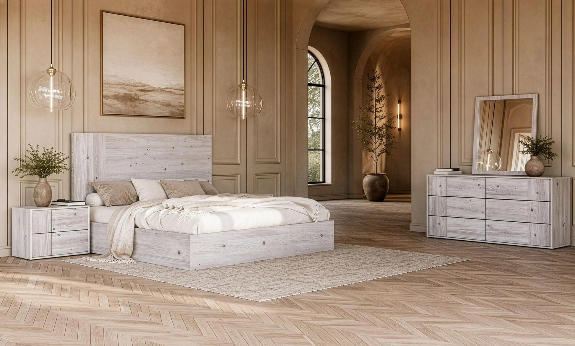 Luxury Modern Arus Bedroom Set European Style for Villa