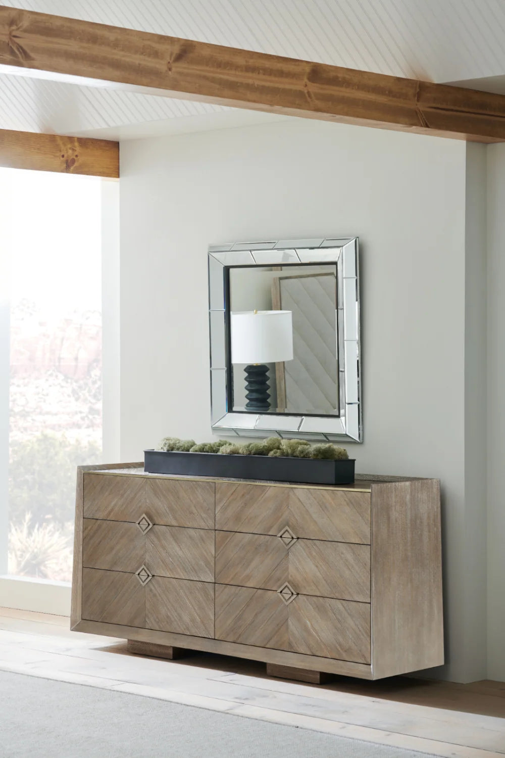 Luxury Modern Ash Chevron Dresser European Style for Villa
