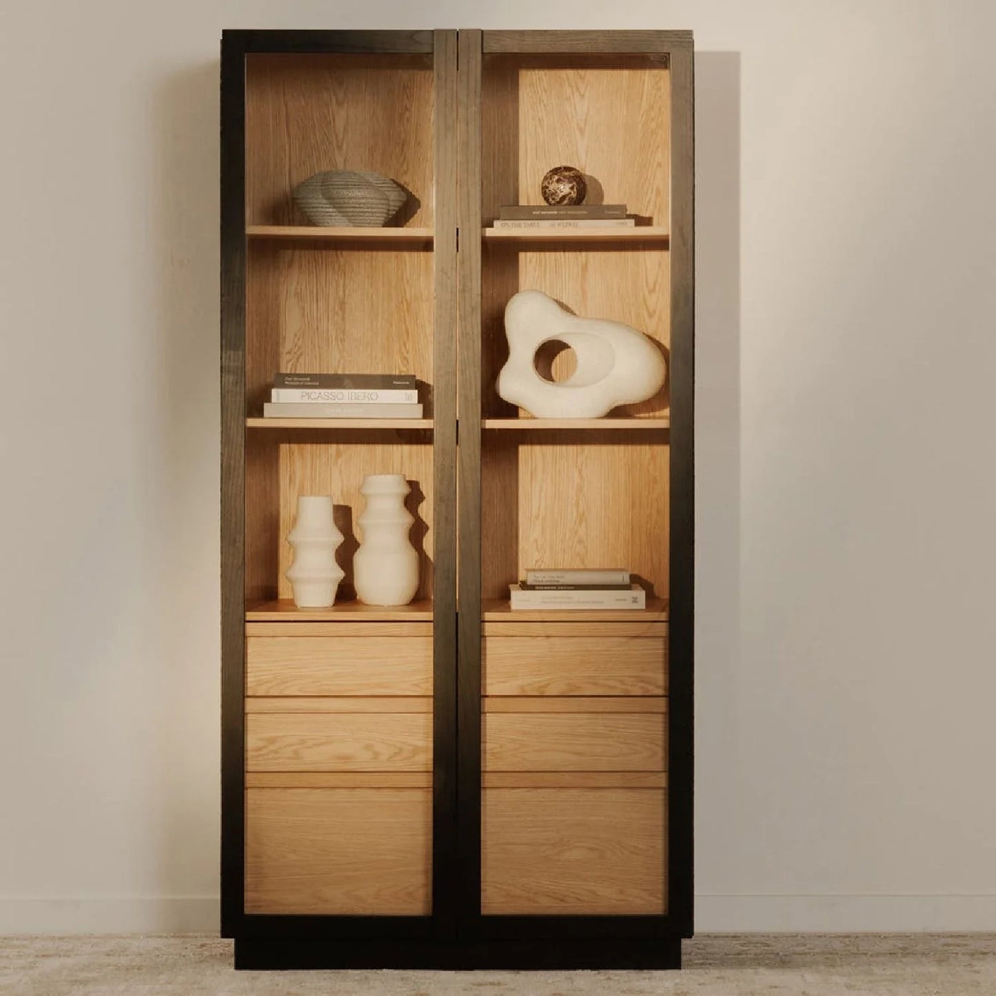 Luxury Modern Ash Wood Tall Cabinet European Style for Villa