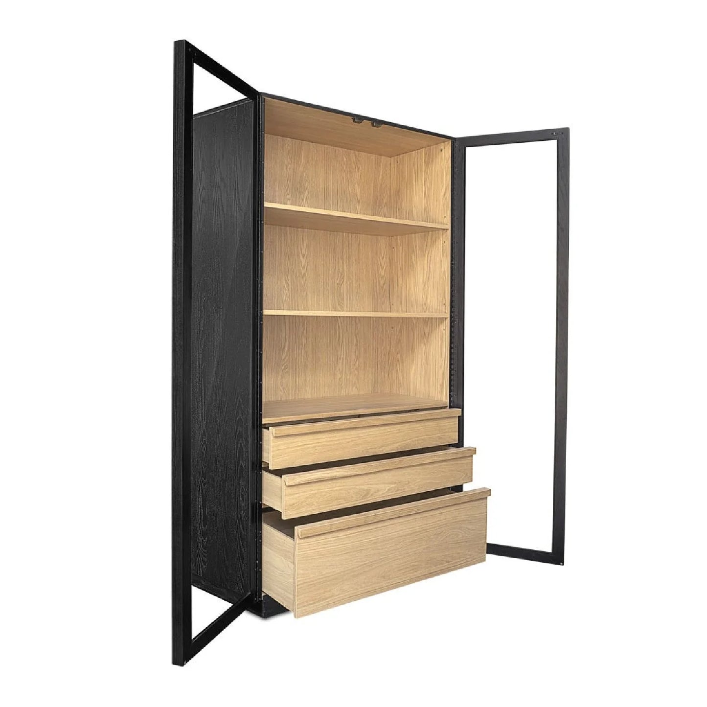 Luxury Modern Ash Wood Tall Cabinet European Style for Villa