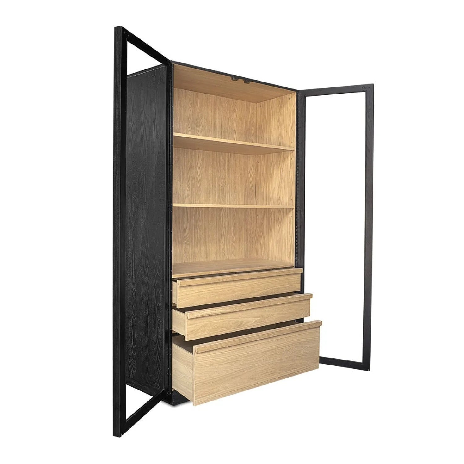 Luxury Modern Ash Wood Tall Cabinet European Style for Villa