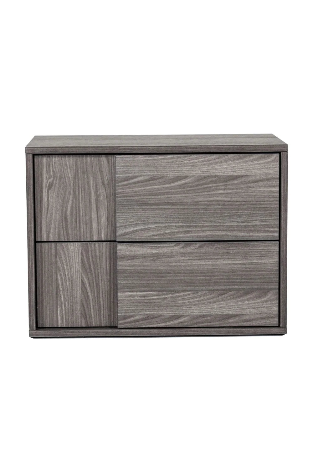 Luxury Modern Asus 2-Drawer Gray Elm Nightstand European Style for Villa