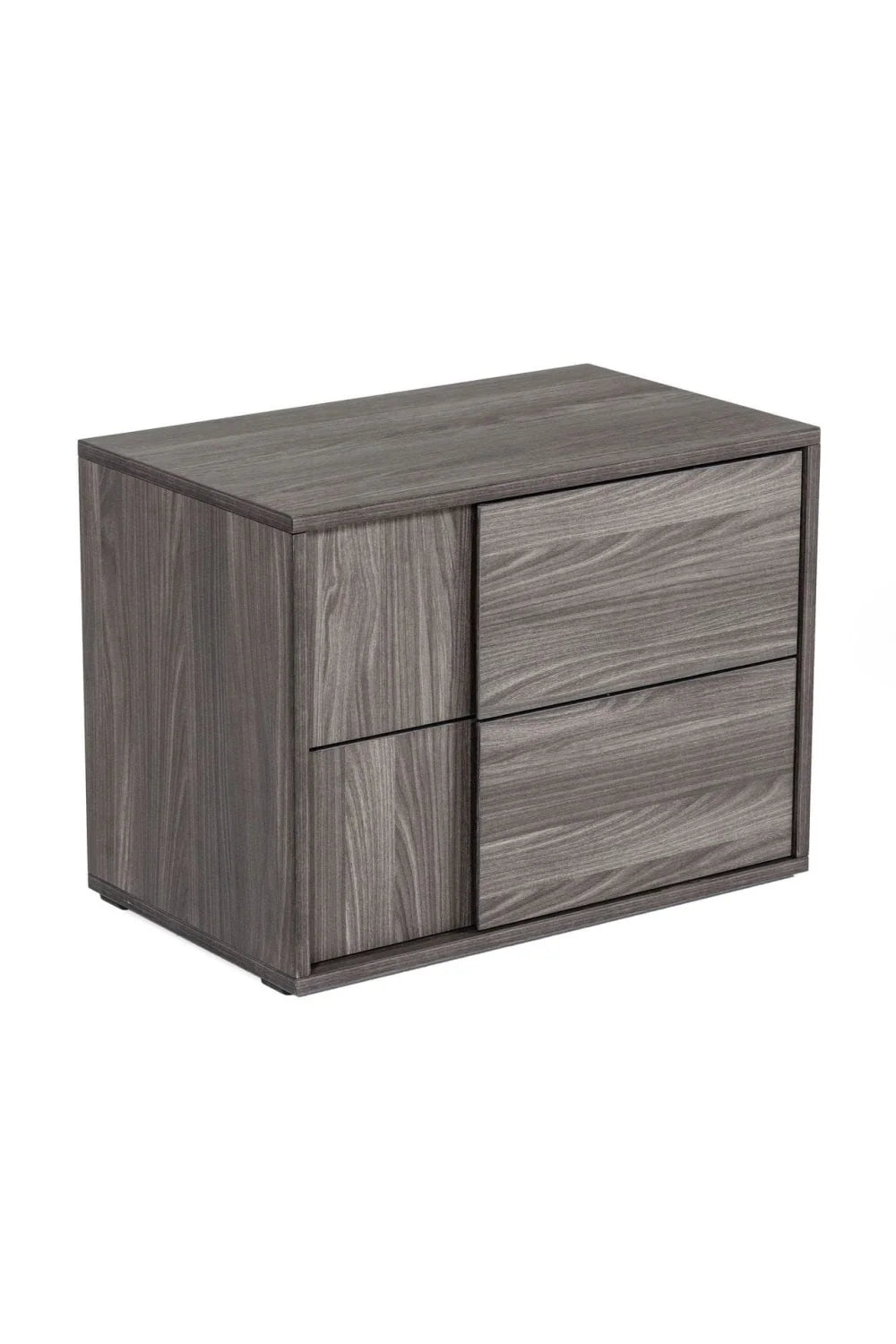 Luxury Modern Asus 2-Drawer Gray Elm Nightstand European Style for Villa