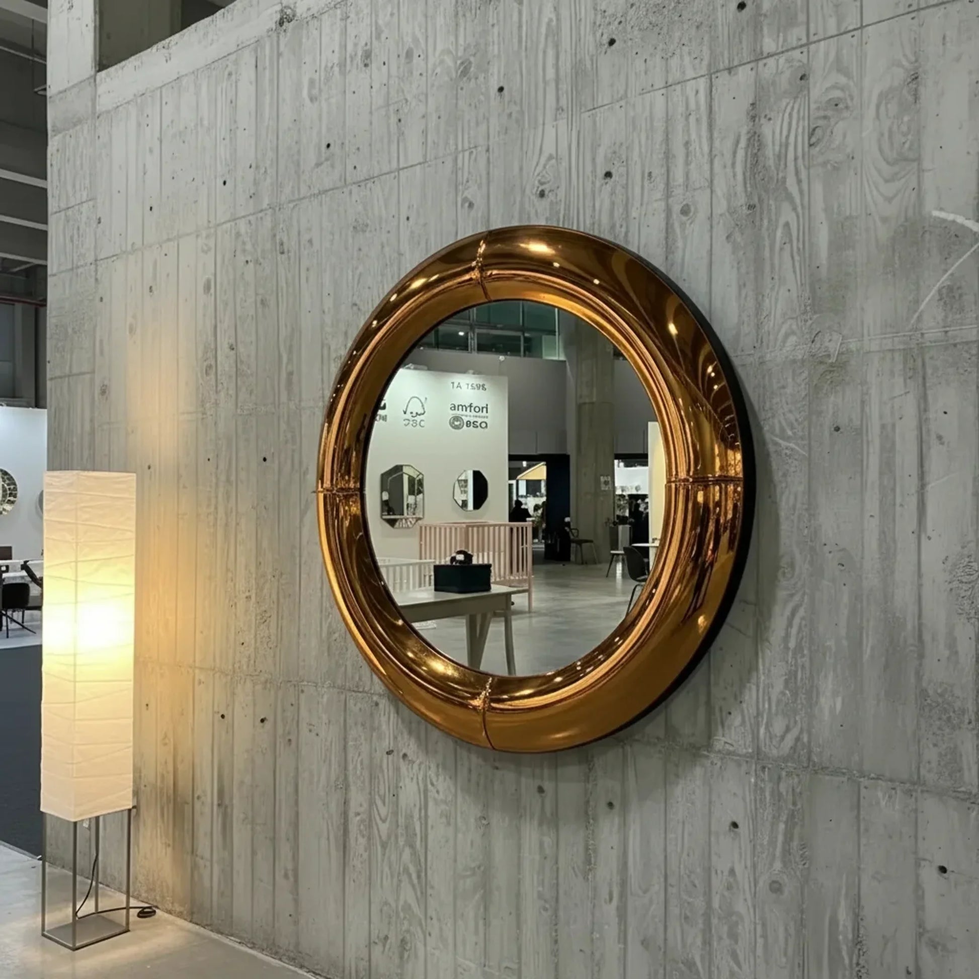 Luxury Modern Atlas Brass Round Mirror European Style for Villa