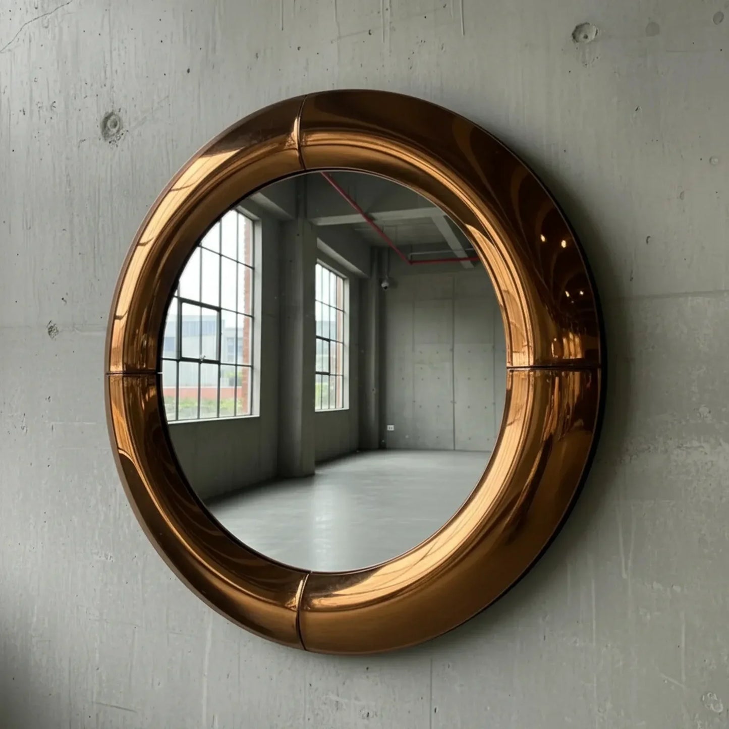 Luxury Modern Atlas Brass Round Mirror European Style for Villa