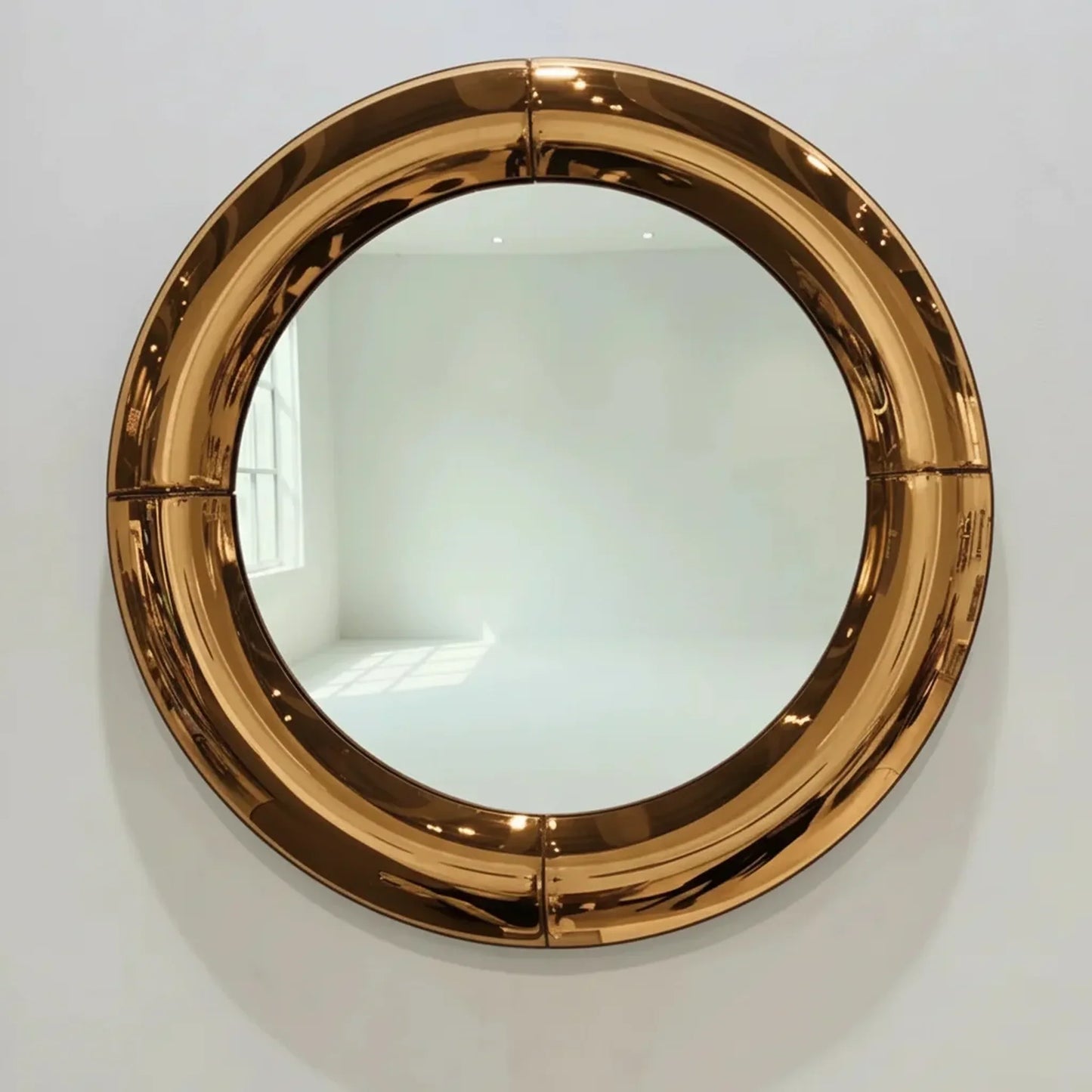 Luxury Modern Atlas Brass Round Mirror European Style for Villa