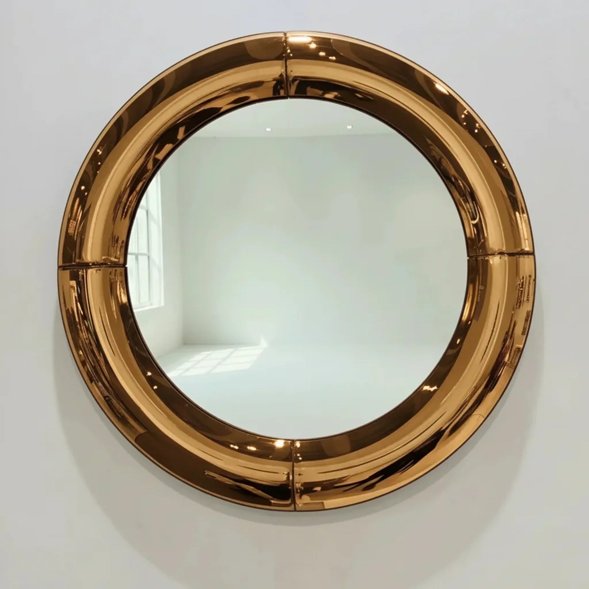 Luxury Modern Atlas Brass Round Mirror European Style for Villa
