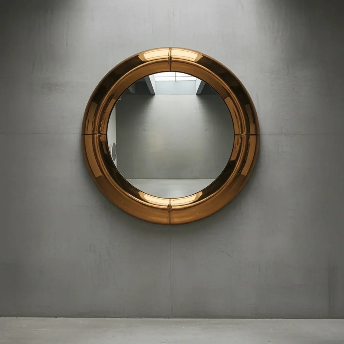 Luxury Modern Atlas Brass Round Mirror European Style for Villa
