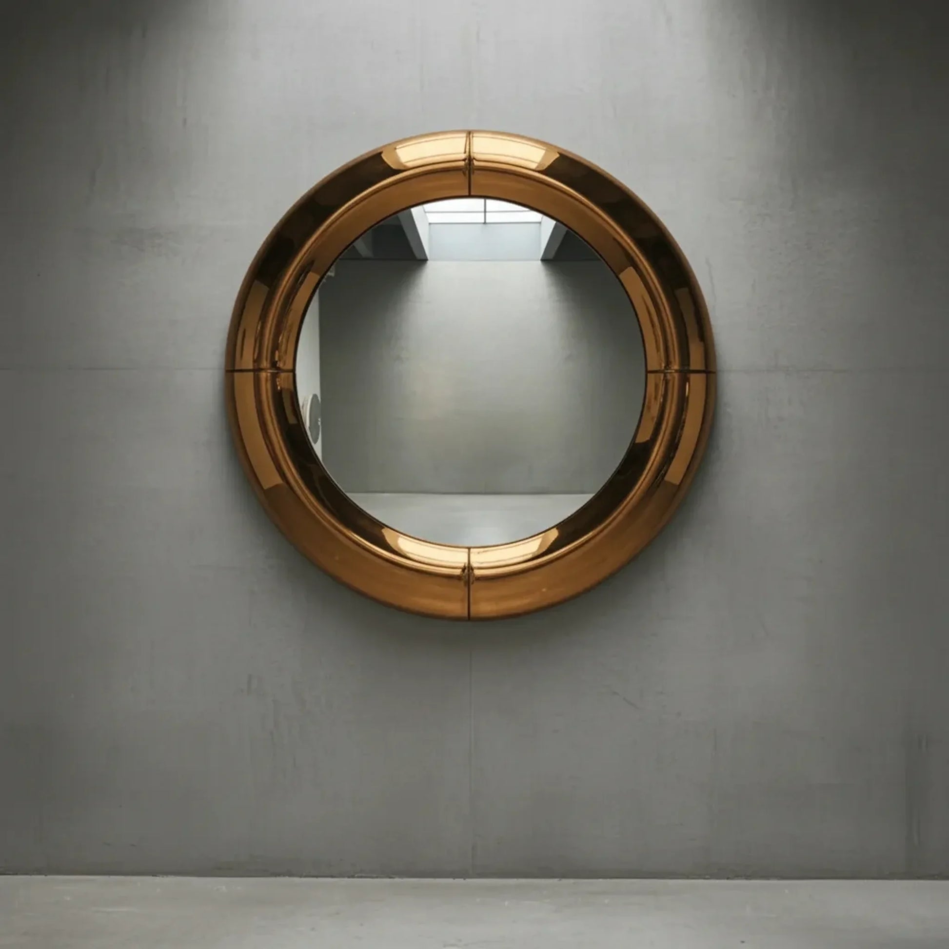 Luxury Modern Atlas Brass Round Mirror European Style for Villa