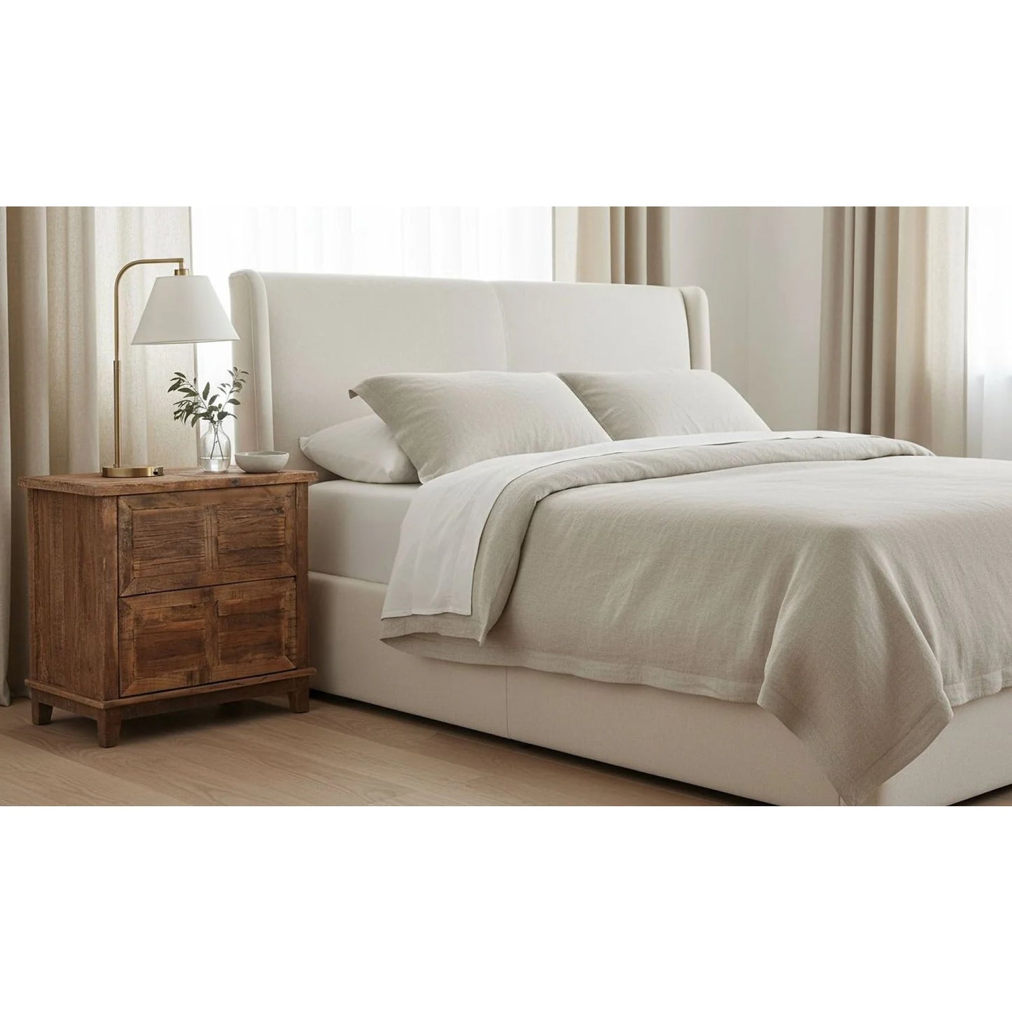 Luxury Modern Augusta Veneer Nightstand European Style for Villa