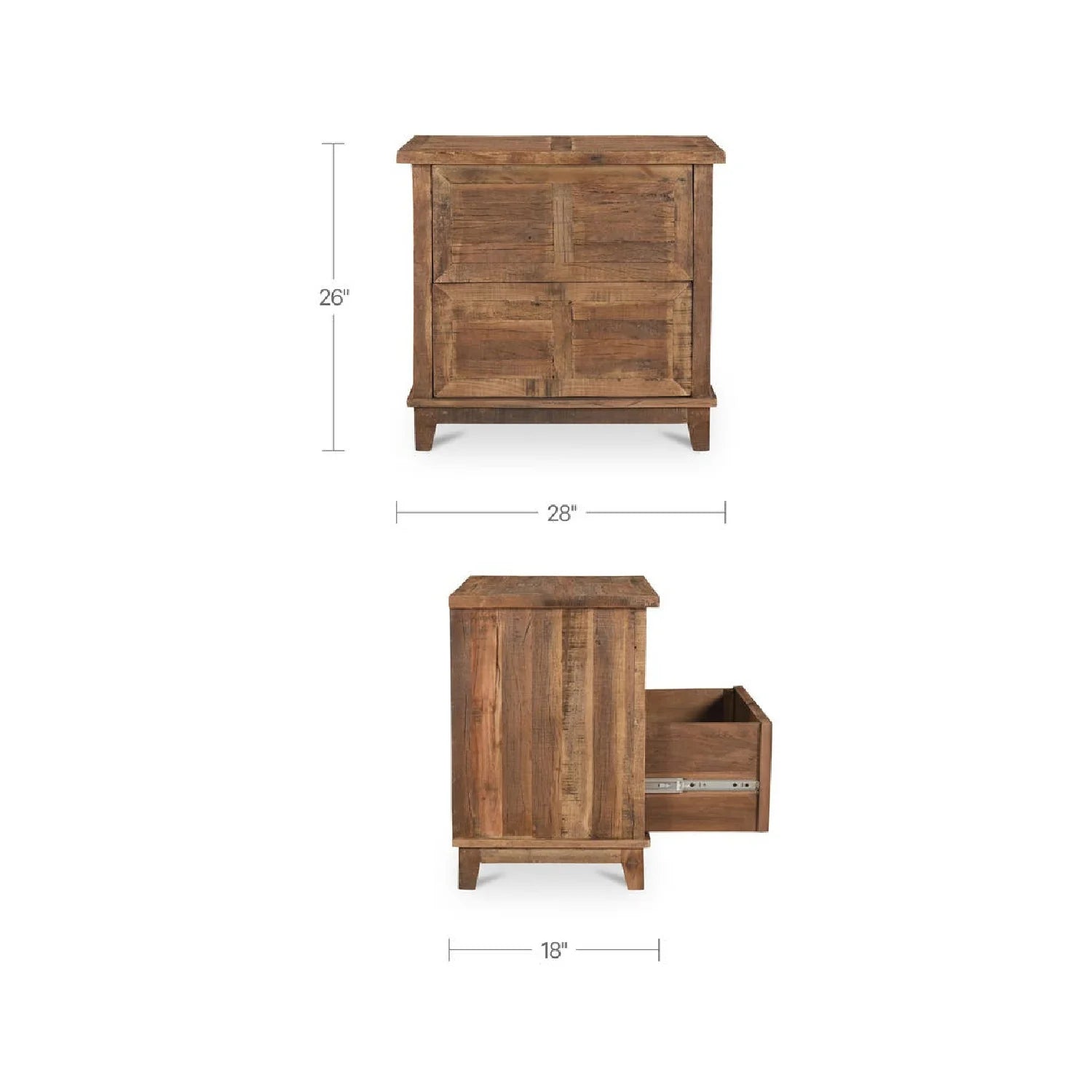 Luxury Modern Augusta Veneer Nightstand European Style for Villa