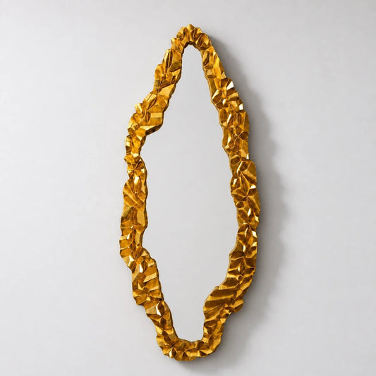Luxury Modern Aurelian Gold Leaf Mirror European Style for Villa