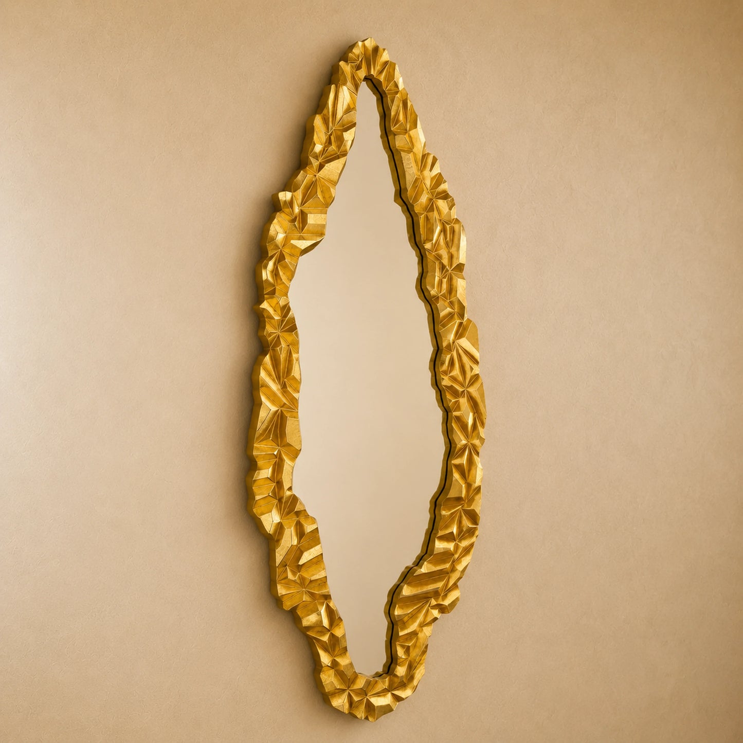 Luxury Modern Aurelian Gold Leaf Mirror European Style for Villa